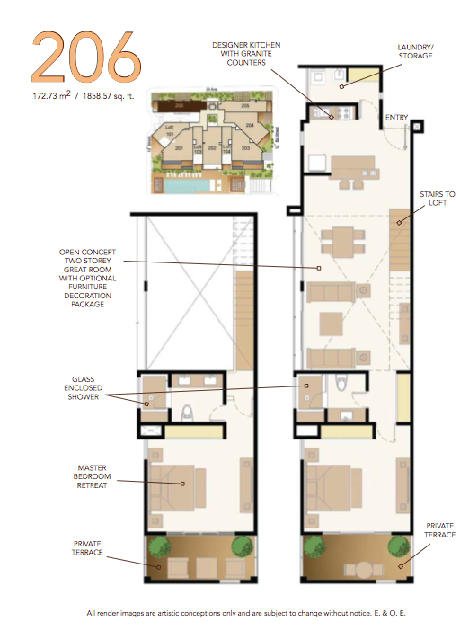 Floor Plan for Oasis 12 - Elegant Duplex Rental